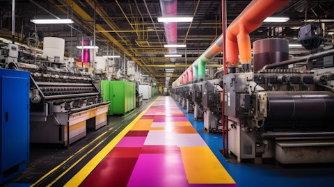 A manufacturing plant floor producing high-quality ink products.