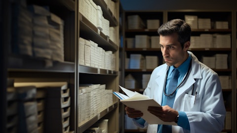 A healthcare professional examining a patient's medical records as part of a public health research initiative.