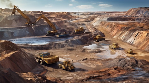 A specialized team conducting site dewatering operations in a vast open pit mine.