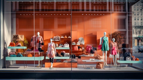 A glossy storefront of a value retailer, filled with fashionable apparel and accessories.