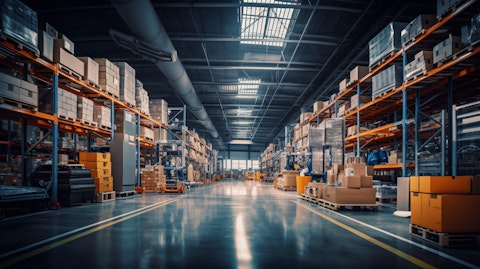 A warehouse filled with industrial products reflecting efficiency and growth.