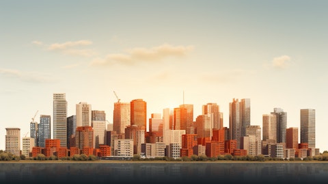 An urban skyline with a residential building, highlighting the company's commitment to residential mortgages.