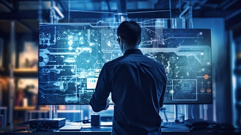 A computer engineer working intently on a smart home device.