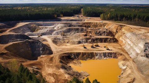 An aerial view of a gold mine in the Menominee county, the back-end of the business.