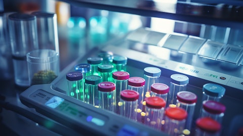 Closeup of a molecular diagnostic tool being used in a laboratory.