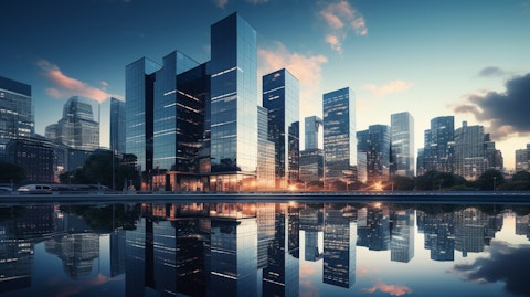 A high rise building located in the city skyline, reflecting the business of the company.