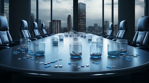 A clinical-stage biopharmaceutical company's boardroom, emphasizing the importance of decision-making for the lead candidate development of a once-daily oral tablet.