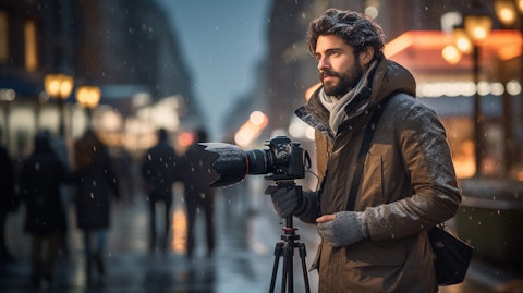 A professional photographer capturing a visually intriguing lifestyle shot.