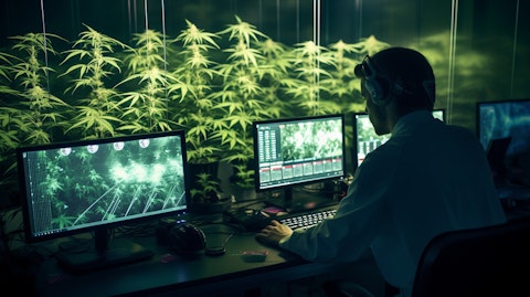 A cannabis industry professional using software as a service-based tools to streamline operations.