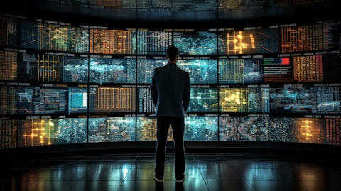 A data scientist analyzing customer trends from large data sets.