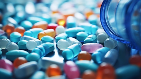 A close-up of pharmaceutical pills, illustrating the cutting edge anti-infectives produced by the company.