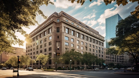 An exterior shot of the real estate trust's headquarters building.