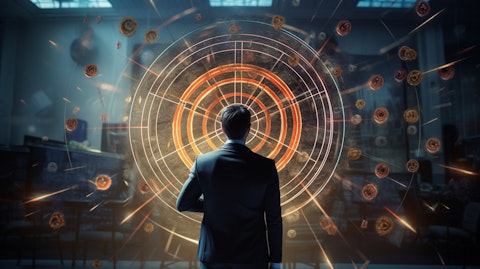 A person aiming an arrow with a bow at a bullseye, surrounded by the company's archery products.