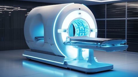A MRI machine in a modern clinical setting, representing the company's medical imaging technology.
