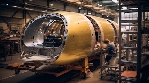 A customized aircraft part being developed in a modern workshop.