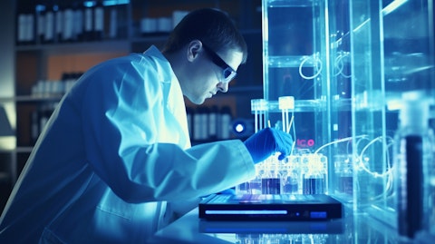 A technician analyzing a sample type in a laboratory for the detection of biomarkers.