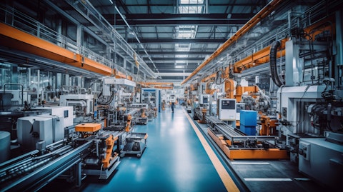 A modern factory in action, illustrating the efficiency of the company's production processes.