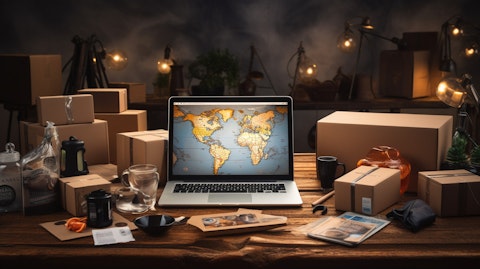 An international e-commerce package with a variety of products being sent to customers.