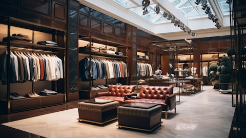 A luxury apparel store, showcasing the high-end brand offerings.