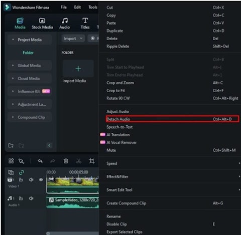 detach audio from video