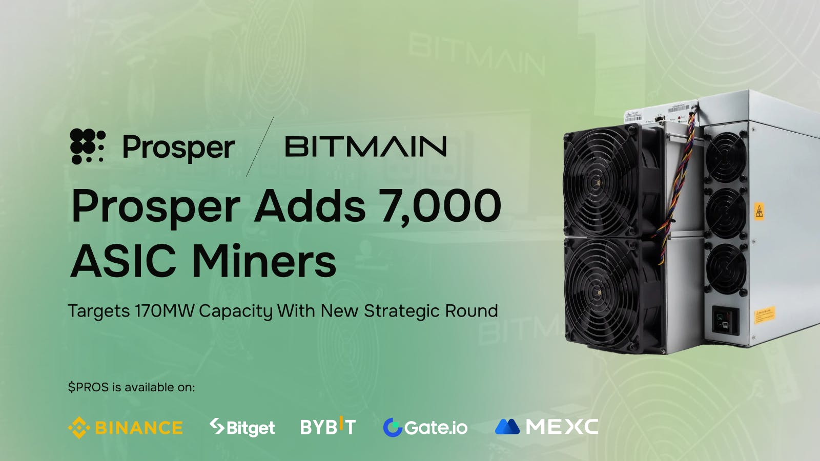 Prosper Acquires 7,000 ASIC Miners from BITMAIN and Secures Strategic  Funding to Democratize Bitcoin Mining - Insider Monkey