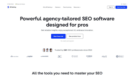 SE Ranking main page