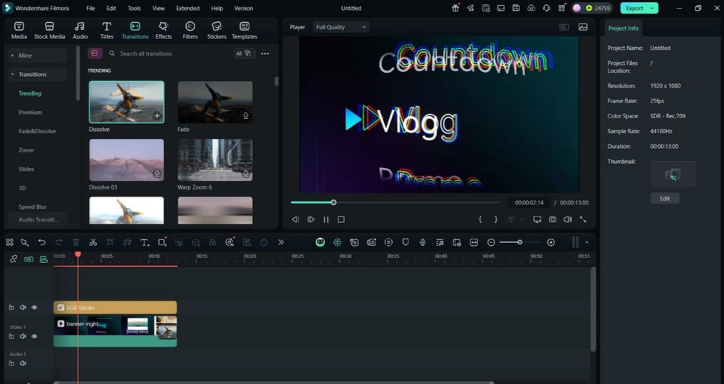 add transitions effects videos