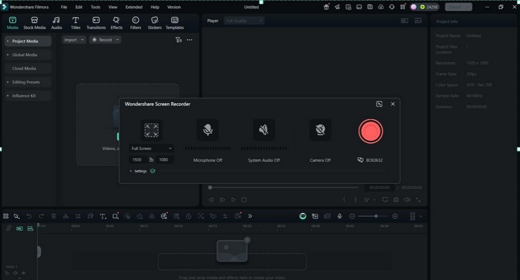 record pc screen with filmora