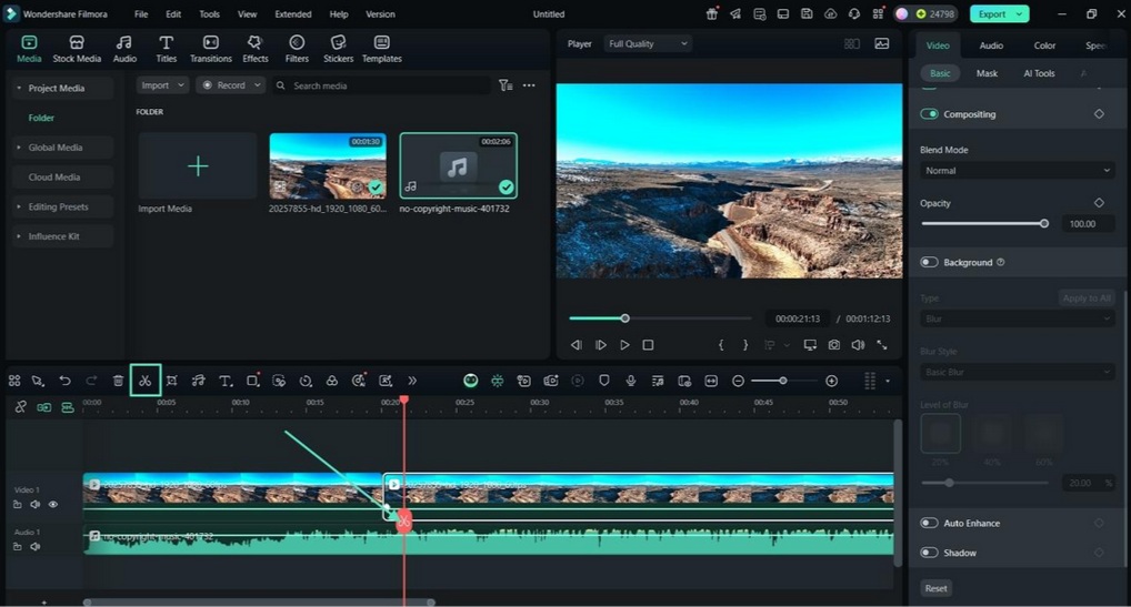 get filmora split video