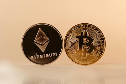 Bitcoin and ethereum coins