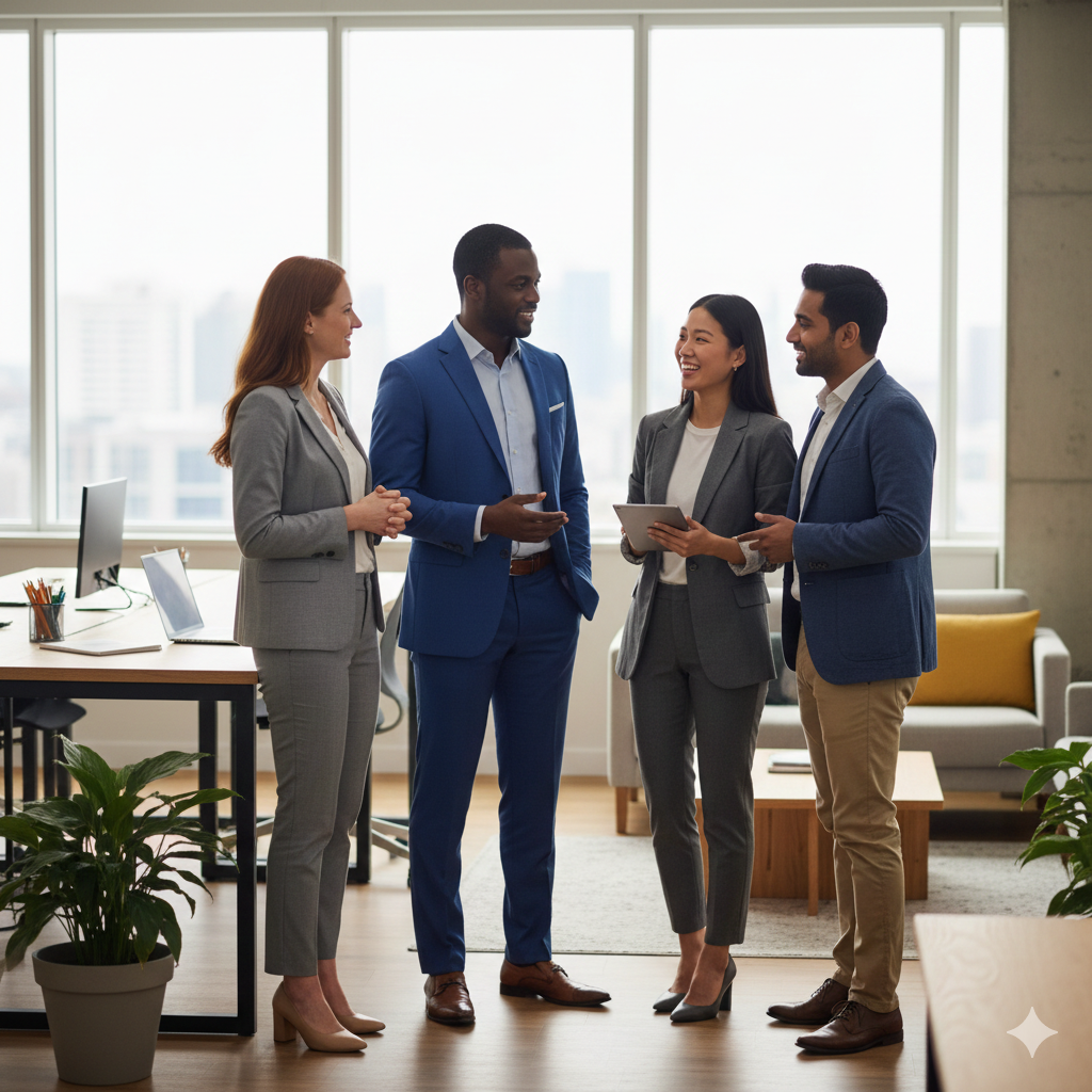 A group of colleagues standing together